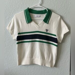 Miss Tina Green and White Kids Polo Shirt